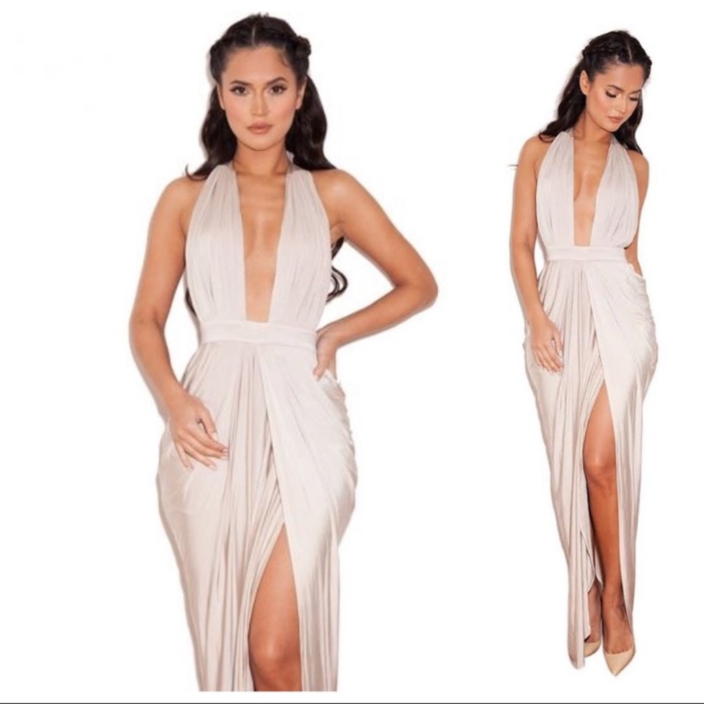 House of CB Salima Maxi Dress in Champagne